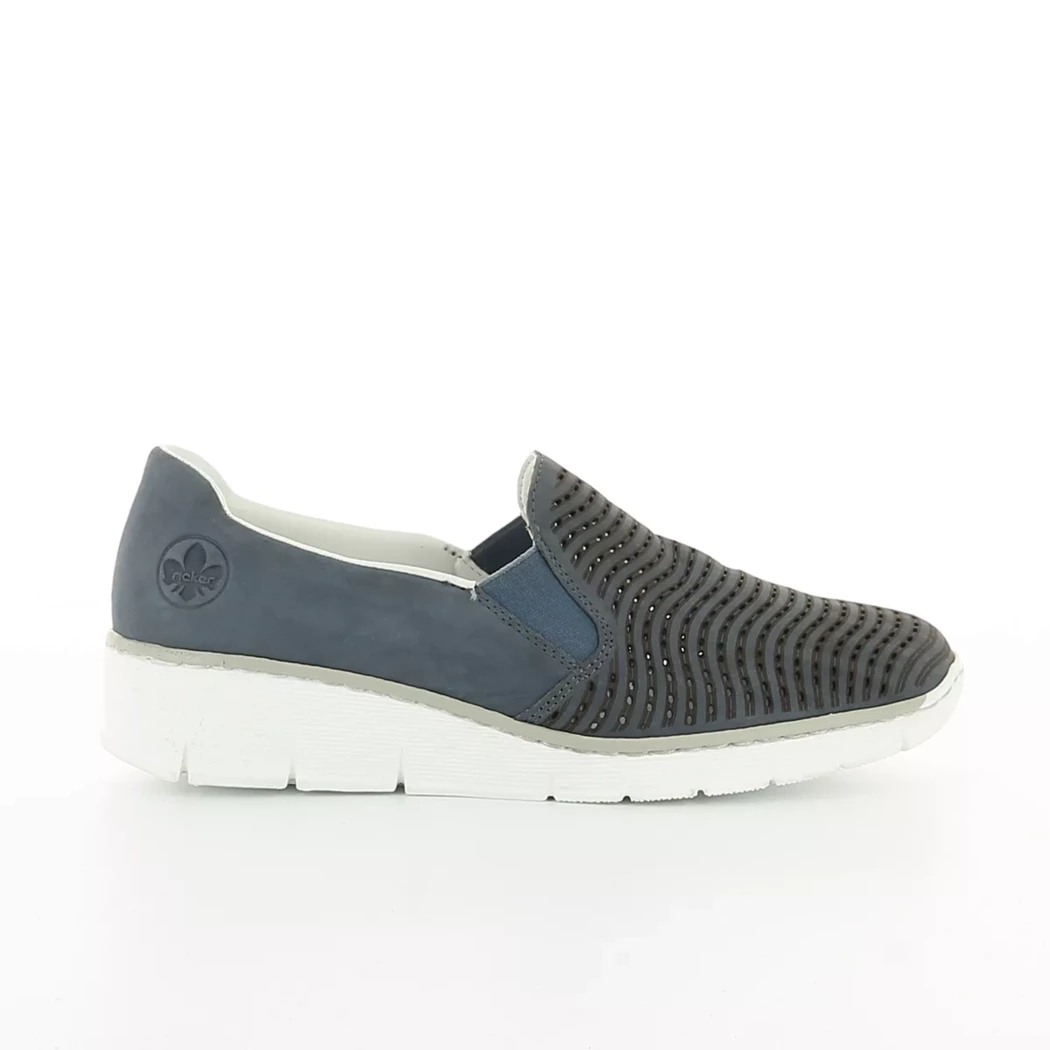 Image (2) de la chaussures Rieker - Mocassins Bleu en Cuir nubuck