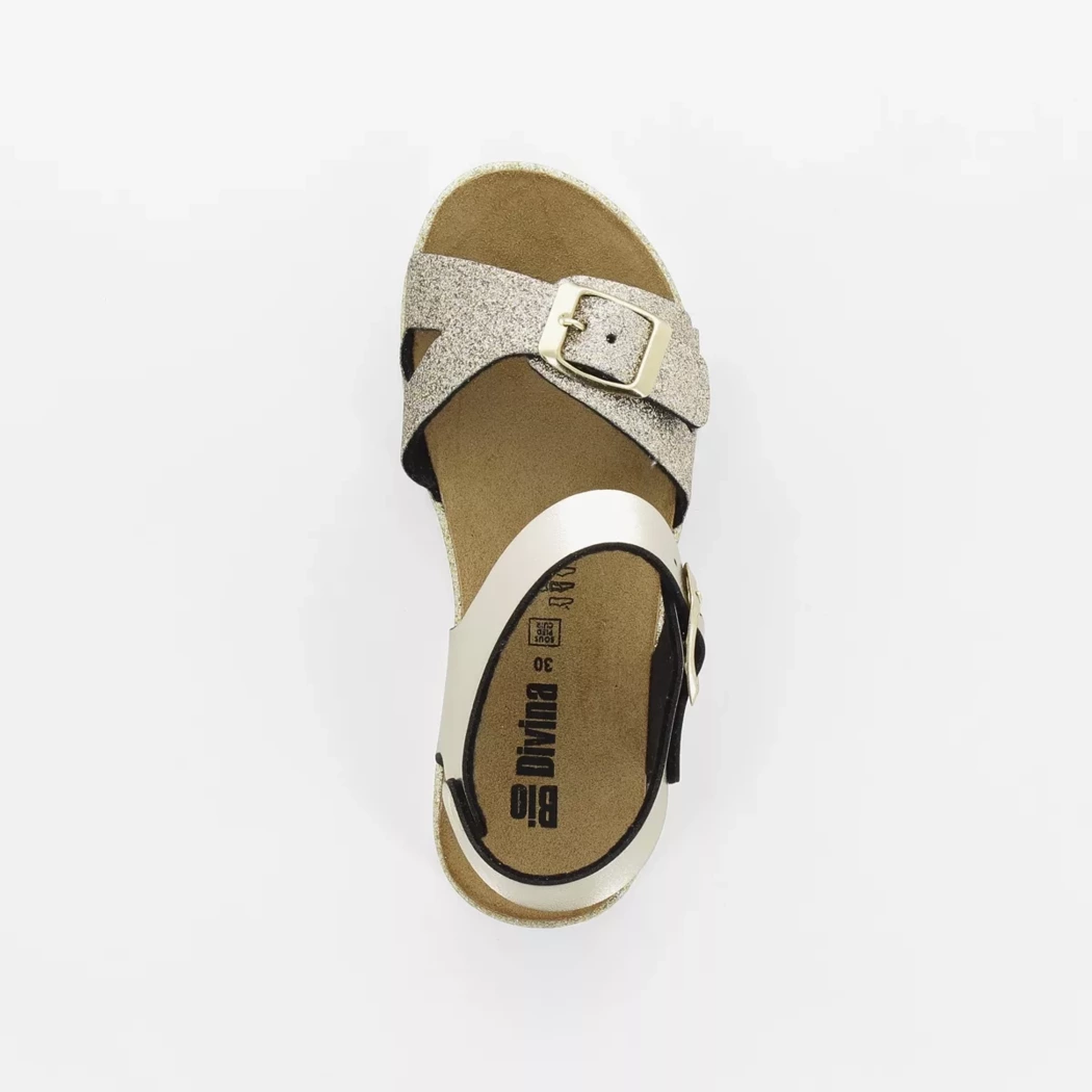 Image (6) de la chaussures Bio Divina - Sandales et Nu-Pieds Or / Bronze / Platine en Cuir synthétique