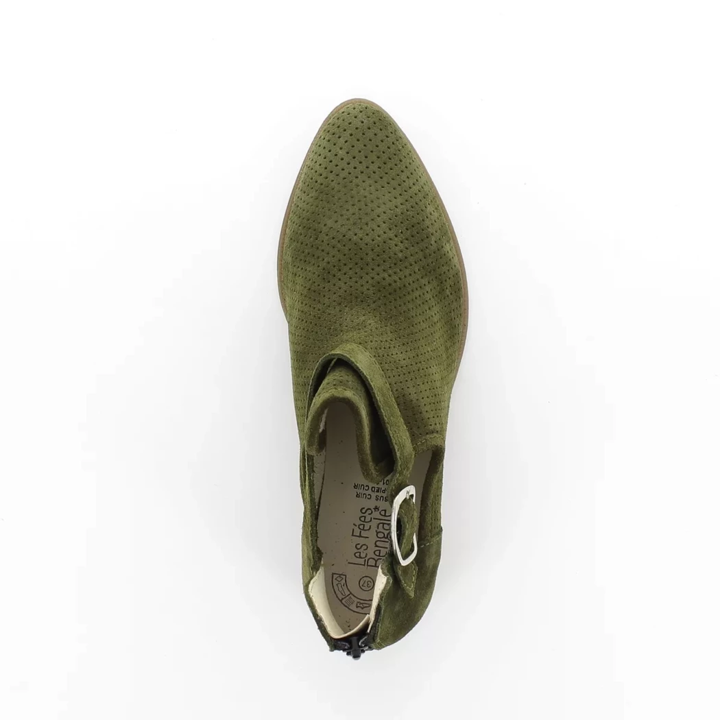 Image (6) de la chaussures Fleur de Safran - Boots Vert en Cuir nubuck