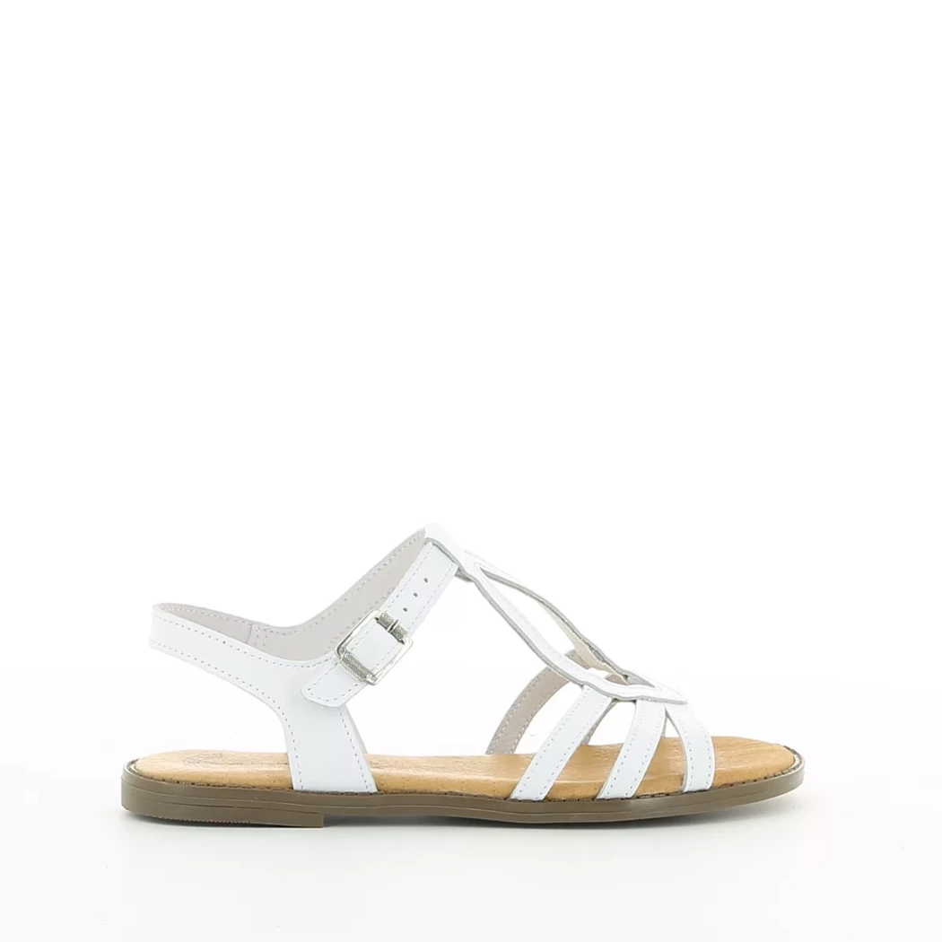 Image (2) de la chaussures Simplement B - Sandales et Nu-Pieds Blanc en Cuir