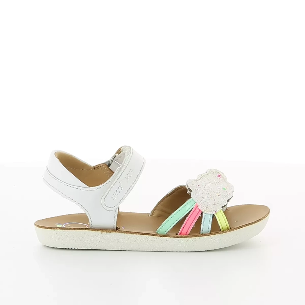 Image (2) de la chaussures Shoo pom - Sandales et Nu-Pieds Blanc en Cuir