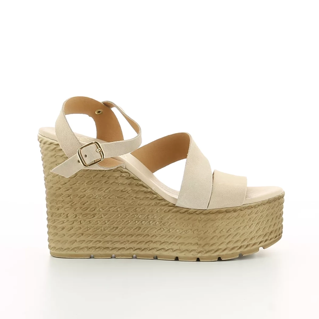 Image (2) de la chaussures Mes jolis nu-pieds - Sandales et Nu-Pieds Beige en Cuir nubuck