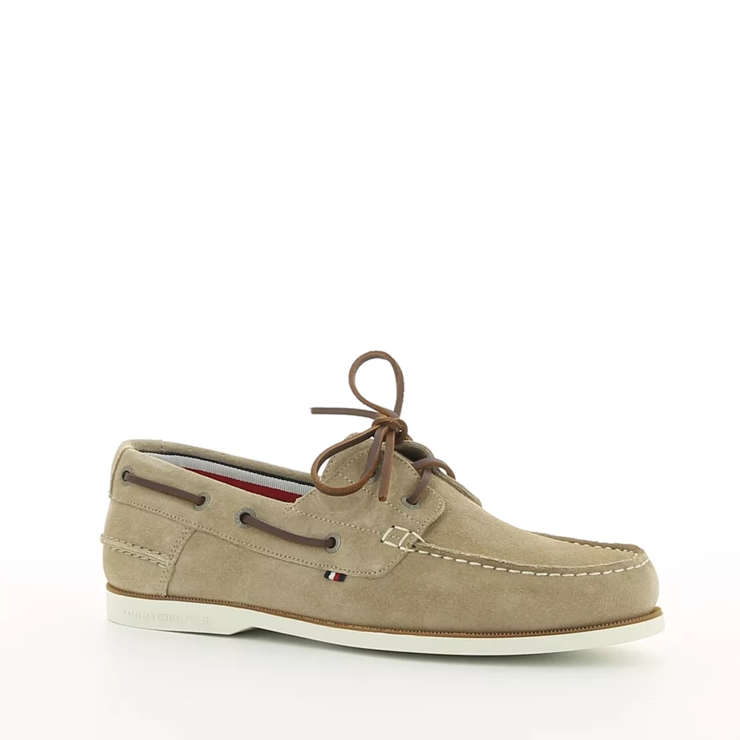 Image (1) de la chaussures Tommy Hilfiger - Chaussures bateau Taupe en Cuir nubuck