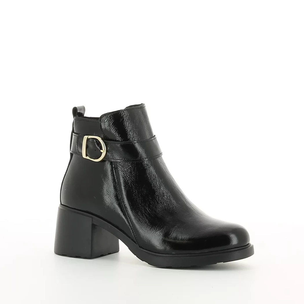 Image (1) de la chaussures Nuit Platine - Boots Noir en Cuir vernis